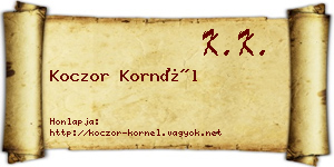 Koczor Kornél névjegykártya