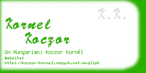 kornel koczor business card
